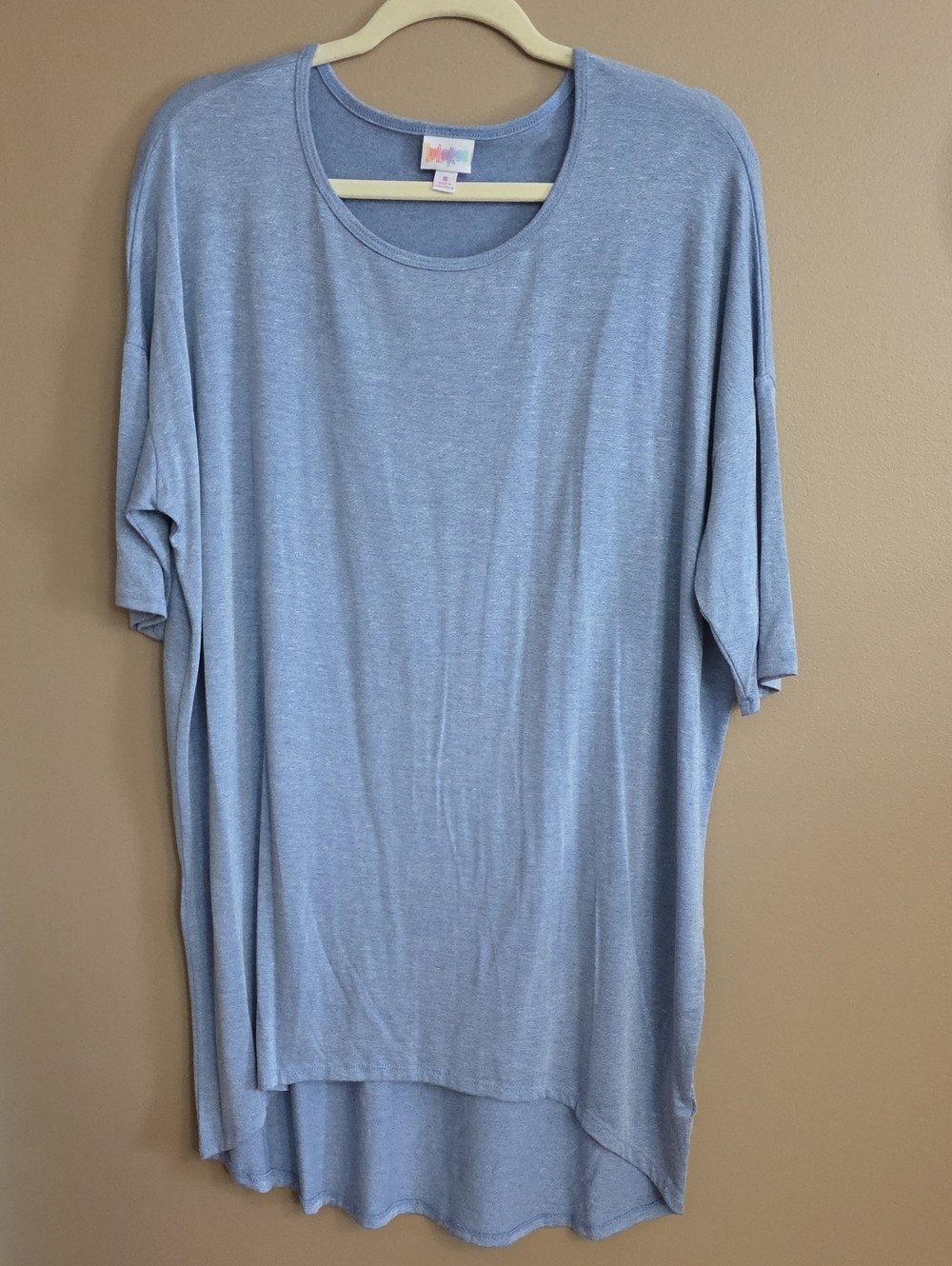 LuLaRoe Short-Sleeve Shirt Relaxed Crewneck Women’s Top - Light Blue Sz Med